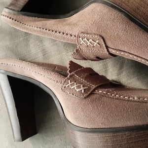 Sesto Meucci Suede Platform Penny Loafer Mule